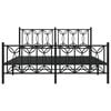vidaXL Metal Bed Frame without Mattress with Footboard Black 160x200cm
