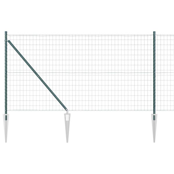 vidaXL Fence with Post Green 1.2 x 25 m Steel and PVC