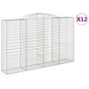 vidaXL Arched Gabion Baskets 12 pcs 300x50x180/200 cm Galvanised Iron
