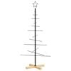 vidaXL Metal Christmas Tree with Wooden Base Black 120 cm