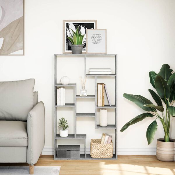 vidaXL Bookcase Concrete Grey 72x20x120.5 cm Engineered Wood