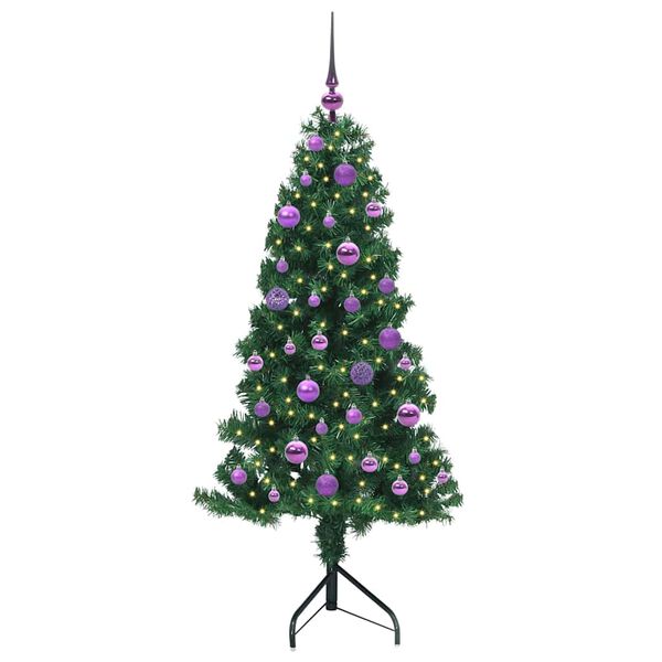 vidaXL Corner Artificial Christmas Tree Green 150 cm PVC and Metal
