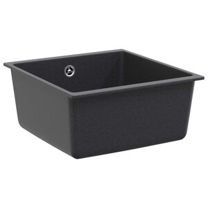 vidaXL Kitchen Sink Single Basin Granite 43 x 46 x 20 cm Graphite