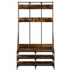 vidaXL Clothes Rack with Shoe Storage Smoked Oak 100x40x184 cm