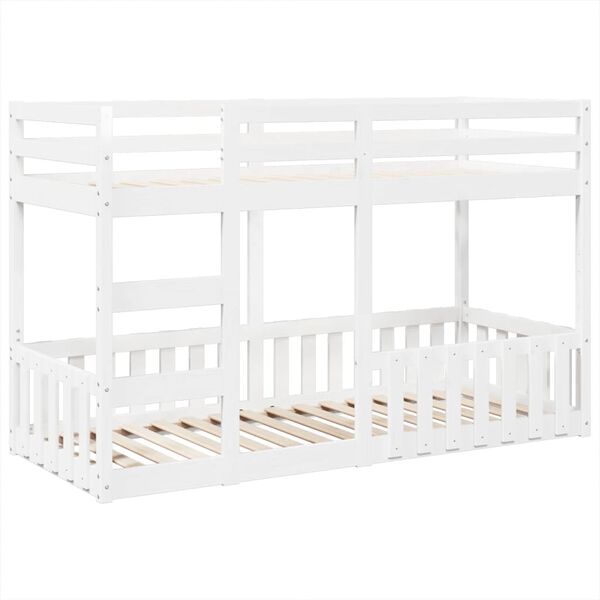 vidaXL Bunk Bed White 75x190 cm Solid Wood Pine