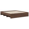 vidaXL Bed Frame with Headboard Brown Oak 200 x 200 cm Engineered Wood