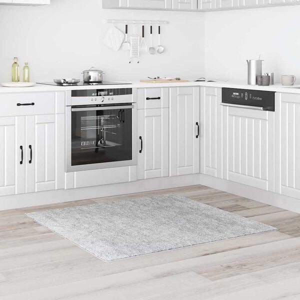 vidaXL Anti-slip Shaggy Rug Grey 120 x 120 cm PP