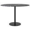 vidaXL Table Top Black &Oslash;60x0.8 cm Tempered Glass with Marble Design
