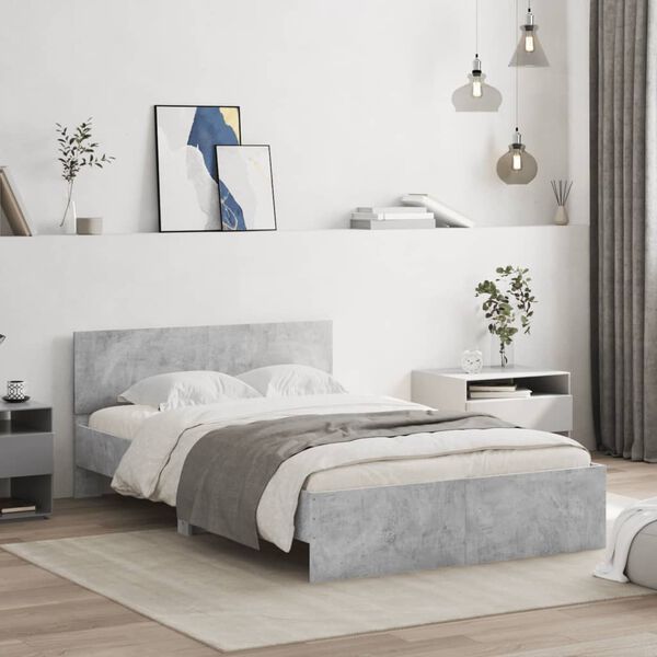 vidaXL Bed Frame without Mattress Concrete Grey 120x200 cm