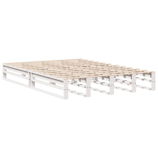 vidaXL Bed Frame without Mattress White 140x190 cm Solid Wood Pine