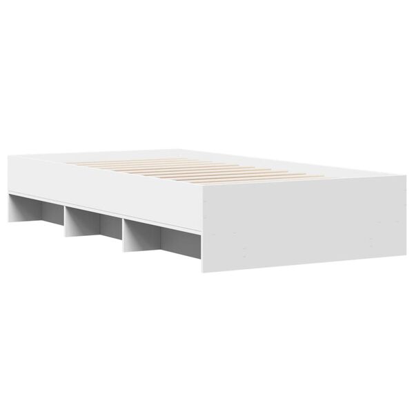 vidaXL Bed Frame without Mattress White 90x190 cm Single Engineered Wood