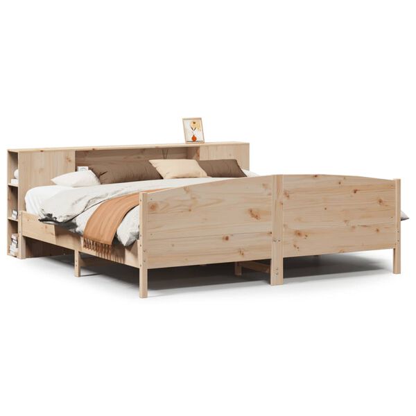vidaXL Bookcase Bed without Mattress 200x200cm Solid Wood Pine