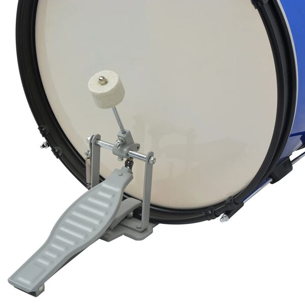 vidaXL Complete Drum Kit Powder-coated Steel Blue Junior