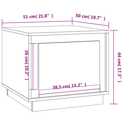 vidaXL Coffee Table White 51x50x44 cm Engineered Wood