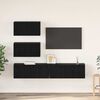 vidaXL TV Cabinet Set Wall-mounted 4 pcs Black Oak Engineered Wood