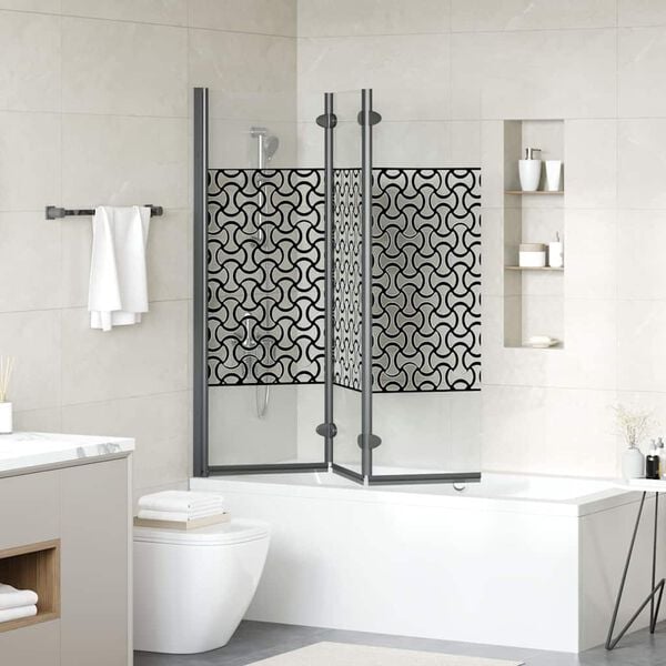 Shower Enclosure Black and Transparent 130 x 130 cm Tempered Glass