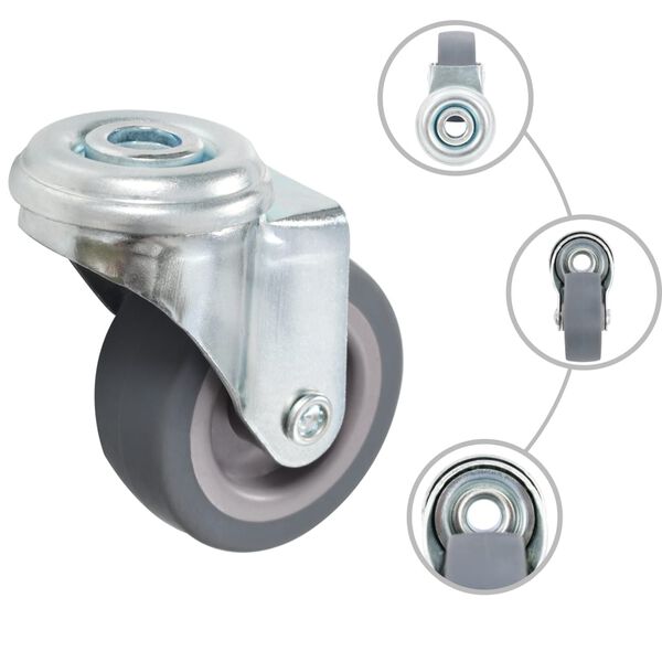 vidaXL 32 pcs Bolt Hole Swivel Casters 50 mm
