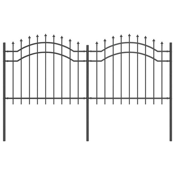 vidaXL Garden Fence Grey 240 x 140 cm Powder-coated steel