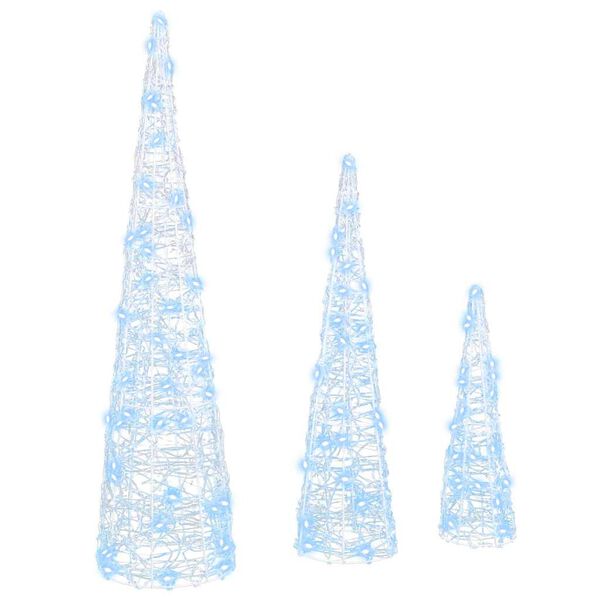 vidaXL Christmas Tree 3 pcs Cold white 20 x 20 x 80 cm Acrylic