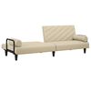 vidaXL Sofa Bed with Armrests Cream Fabric