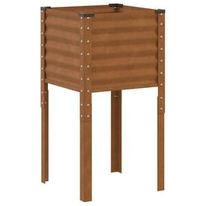 vidaXL Garden Planter Rusty 45 x 45 x 88 cm Galvanised Steel