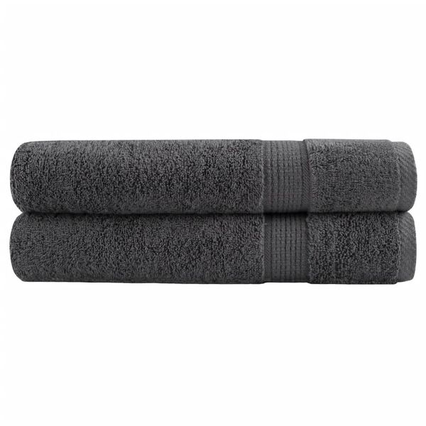 vidaXL Premium Sauna Towels "SOLUND" 2 pcs Anthracite 80x200 cm 600 gsm