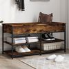 vidaXL Shoe Bench Smoked Oak 100x42.5x50 cm Engineered Wood