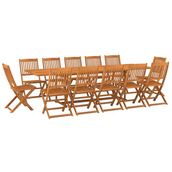 vidaXL 13 Piece Garden Dining Set 280x90x75 cm Solid Wood Acacia