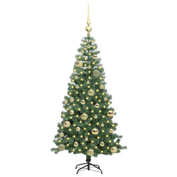 vidaXL Christmas Tree with 150 LEDs with Stand Green 120 cm PVC