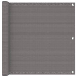 vidaXL Balcony Screen Light Grey 75 x 300 cm HDPE and Aluminium