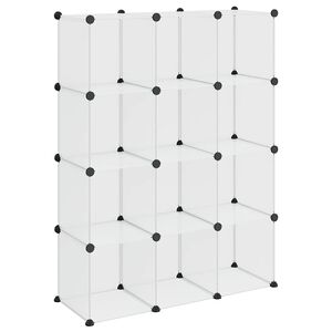 vidaXL Storage Cube Organiser with 12 Cubes Transparent PP