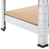 vidaXL 4-Layer Shelves 3 pcs Silver Steel&Engineered Wood