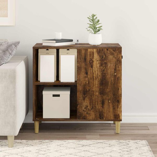 vidaXL Cat House Smoked Oak 72 x 42.5 x 70 cm Engineered Wood