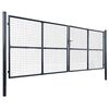 vidaXL Mesh Garden Gate Galvanised Steel 400x150 cm Grey
