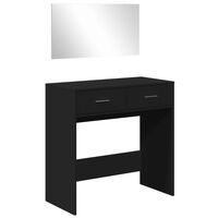 vidaXL Dressing Table with Mirror Black 80x39x80 cm