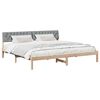 vidaXL Bed frame Brown and light grey 200 x 200 cm Solid pine wood