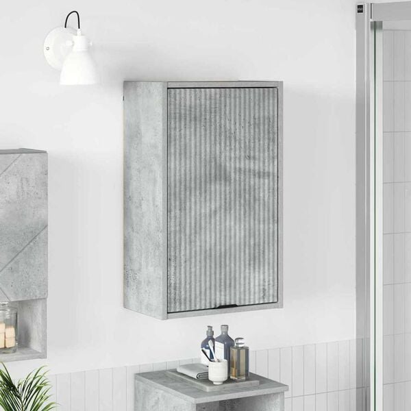 vidaXL Bathroom Cabinet Wall-mounted Concrete Grey 39 x 23.5 x 65 cm