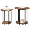 vidaXL Side Table Set with Shelf 2 pcs Brown