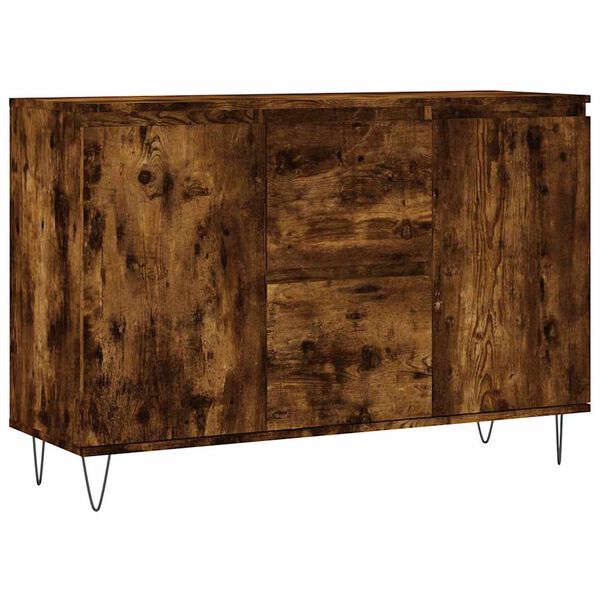 vidaXL Sideboard Smoked Oak 101.5x35x70 cm Engineered Wood