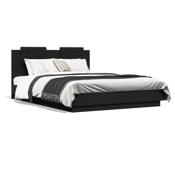 vidaXL Bed Frame without Mattress Black 140x200 cm