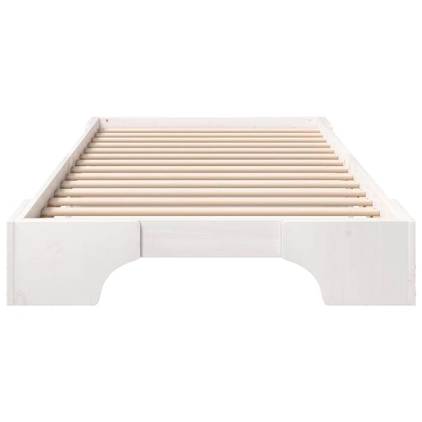 vidaXL Bed Frame White 80 x 220 cm Solid Pine Wood