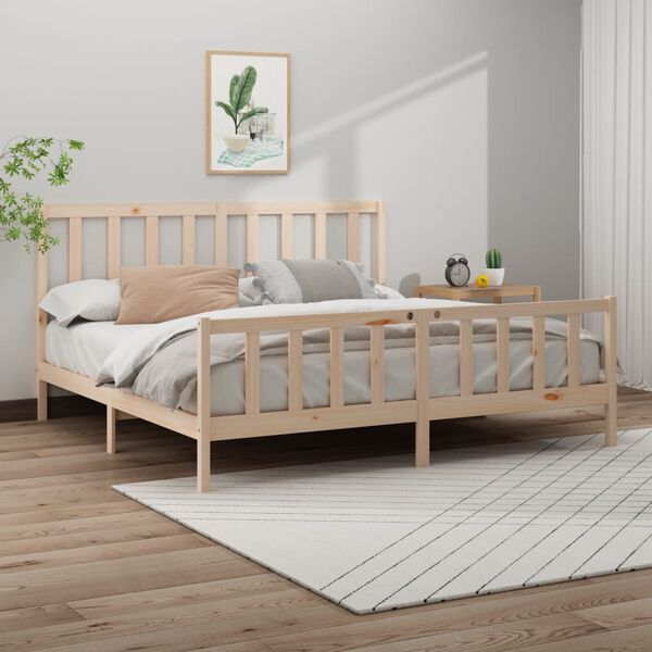 vidaXL Bed Frame without Mattress 200x200 cm Solid Wood Pine