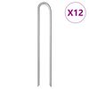 vidaXL Tent Pegs 12 pcs U-shaped 37 cm &Oslash;10 mm Galvanised Steel