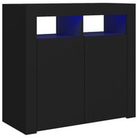 vidaXL Sideboard with LED Lights Black 80x35x75 cm