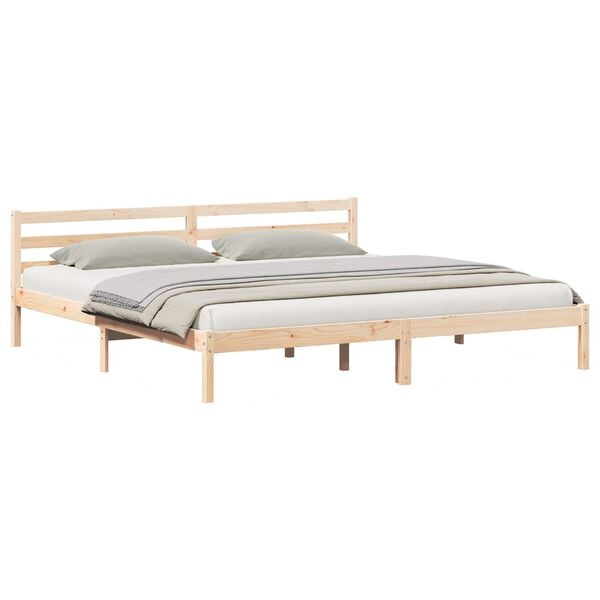 vidaXL Bed Frame Brown 225.5 x 185.5 x 69.5 cm Solid Pine Wood