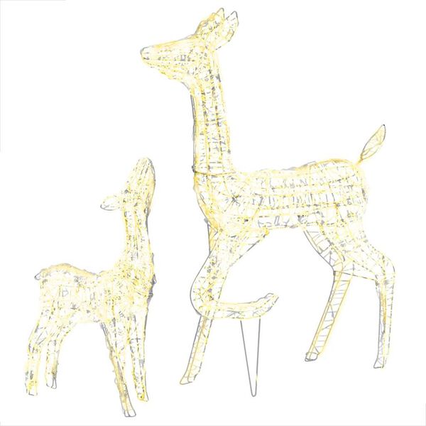 vidaXL Acrylic Reindeer Family Christmas Decoration 160 LED Warm White