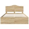 vidaXL Bed Frame with Headboard Sonoma 140 x 200 cm Solid Pine Wood