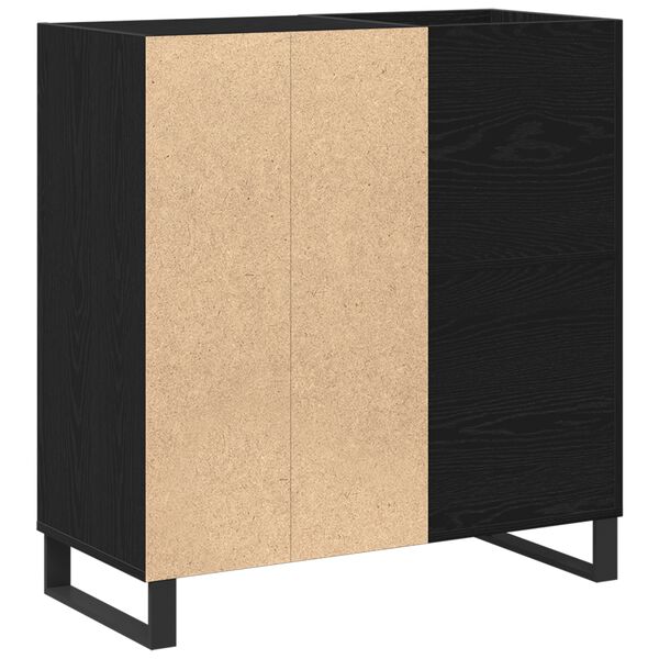 vidaXL Record Cabinet Black Oak 85 x 38 x 89 cm Engineered Wood