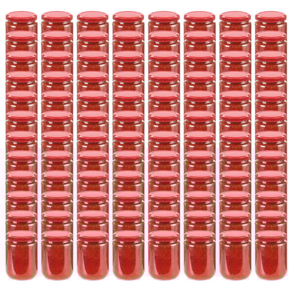 vidaXL Glass Jam Jars with Red Lid 96 pcs 230 ml
