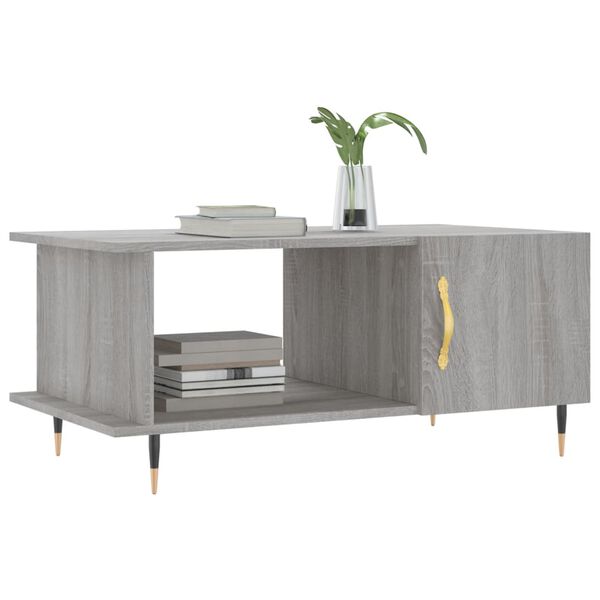 vidaXL Coffee Table Grey Sonoma 90x50x40 cm Engineered Wood